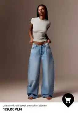 Bershka Jeansy o kroju barrel z wysokim stanem oferta
