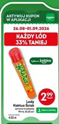 Żabka Lody Kaktus Ścisk cytryna-truskawka oferta