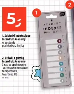 Dealz Zakładki indeksujące Interdruk Academy z podkładką z linijką oferta