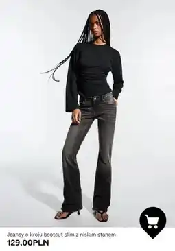 Bershka Jeansy o kroju bootcut slim z niskim stanem oferta