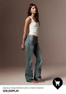 Bershka Jeansy o kroju bootcut slim z niskim stanem oferta