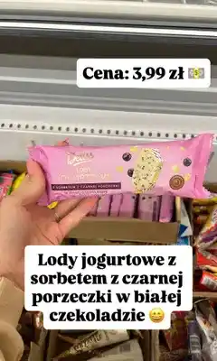 Dino Lody jogurtowe Deliss z sorbetem z czarnej porzeczki w białej czekoladzie oferta