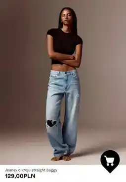 Bershka Jeansy o kroju straight baggy oferta