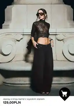 Bershka Jeansy o kroju barrel z wysokim stanem oferta