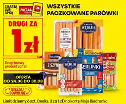 Biedronka Paczowane parówki oferta