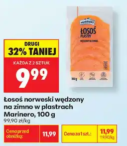 Biedronka Łosoś norweski wędzony na zimno w plastrach Marinero oferta