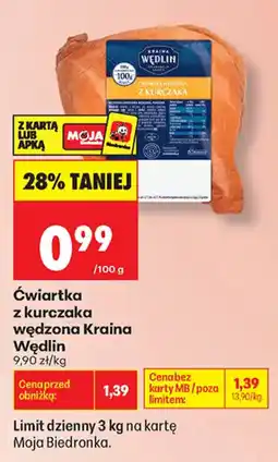 Biedronka Ćwiartka z kurczaka wędzona Kraina Wędlin oferta