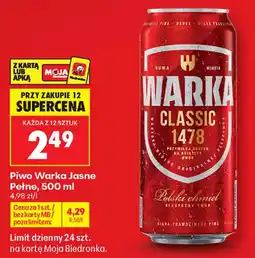 Biedronka Piwo Warka Jasne Pełne oferta