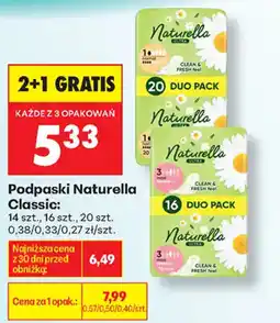 Biedronka Podpaski Naturella Classic oferta