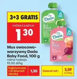 Biedronka Mus owocowo-warzywny Dada Baby Food oferta