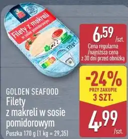 ALDI Golden Seafood Filety z makreli w sosie pomidorowym oferta