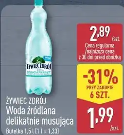 ALDI ŻYWIEC ZDRÓJ Woda źródlana delikatnie musująca oferta