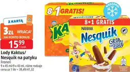 E.Leclerc Lody Kaktus/Nesquik na patyku oferta
