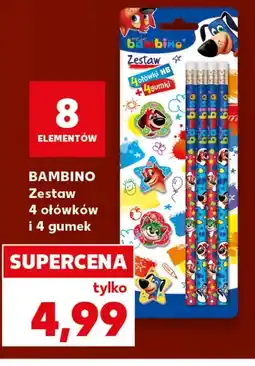 Kaufland Bambino Zestaw 4 ołówków i 4 gumek oferta