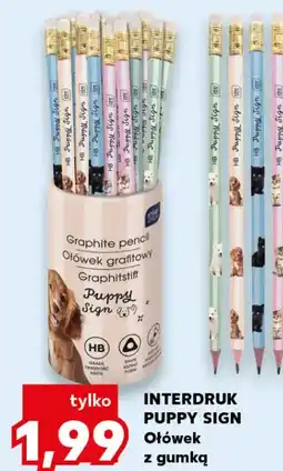 Kaufland INTERDRUK PUPPY SIGN Ołówek z gumką oferta