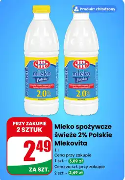 Dino Mleko spożywcze świeże 2% Polskie Mlekovita oferta