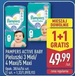ALDI Pampers Active Baby Pieluszki 3 Midi/ 4 Maxi/ 5 Maxi oferta