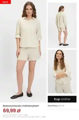 Top Secret Beżowa koszula z kołnierzykiem oferta