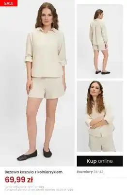 Beżowa koszula z kołnierzykiem