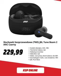 Media Markt Słuchawki bezprzewodowe Jbl Tune Beam 2 Anc czarny oferta