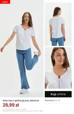 Top Secret Biały top z aplikacją przy dekolcie oferta