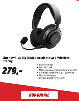 Media Markt Słuchawki SteelSeries Arctis Nova 3 Wireless oferta
