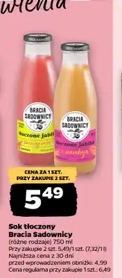 Netto Sok tłoczony jabłko smoczy owoc Bracia Sadownicy oferta