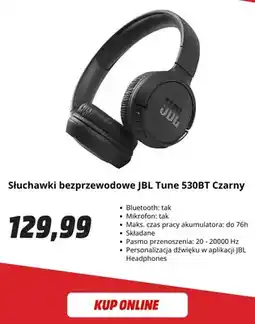 Media Markt Słuchawki bezprzewodowe Jbl Tune 530BT czarny oferta