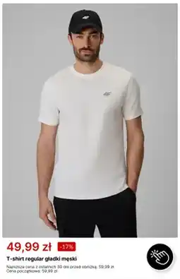 4F T-shirt regular gładki męski 4F oferta