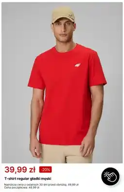 4F T-shirt regular gładki męski 4F oferta