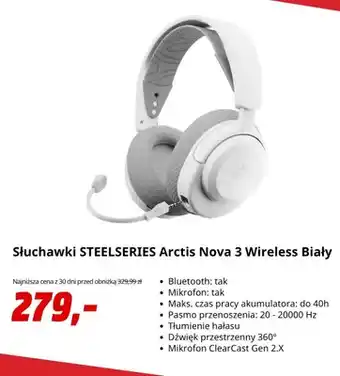 Słuchawki SteelSeries Arctis Nova 3 Wireless biały