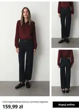 Greenpoint Ciemnogranatowe jeansy o prostej nogawce Greenpoint oferta