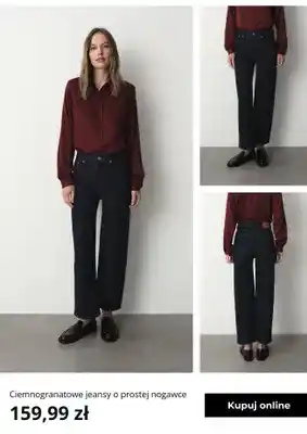 Greenpoint Ciemnogranatowe jeansy o prostej nogawce Greenpoint oferta