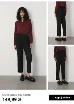 Greenpoint Czarne spodnie typu cygaretki Greenpoint oferta