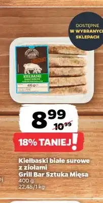 Netto Kiełbaski białe surowe z ziołami Grill Bar Sztuka Mięsa oferta