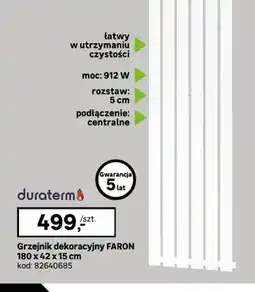 Leroy Merlin Grzejnik dekoracyjny Duraterm Faron oferta