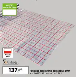 Leroy Merlin Folia pod ogrzewanie podłogowe Sigma-Li 50 m oferta