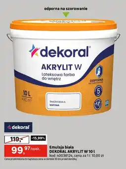Leroy Merlin Emulsja biała Dekoral Akrylit W oferta
