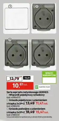 Leroy Merlin Włącznik pojedynczy schodowy natynkowy Hermes Elektro-Plast oferta