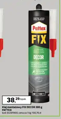 Leroy Merlin Klej montażowy Fix Decor Pattex oferta