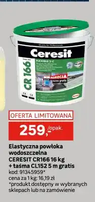 Leroy Merlin Elastyczna powłoka wodoszczelna Ceresit CR166 + taśma CL152 5 m gratis oferta
