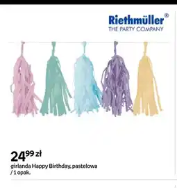 Empik Girlanda Happy Birthday pastelowa Riethmüller oferta