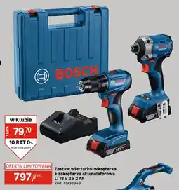 Leroy Merlin Zestaw wiertarko-wkrętarka + zakrętarka akumulatorowa Bosch oferta