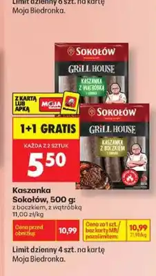 Biedronka Kaszanka z boczkiem Sokołów Grill House oferta