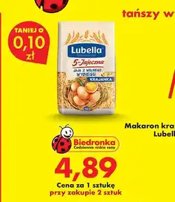 Biedronka Makaron krajanka 5-jajeczny Lubella oferta