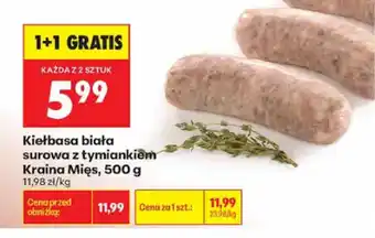 Biedronka Kiełbasa biała surowa z tymiankiem Kraina Mięs oferta