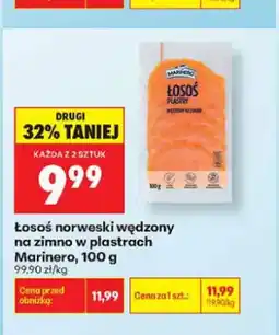 Biedronka Łosoś norweski wędzony na zimno w plastrach Marinero oferta