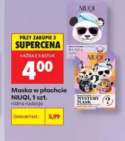 Biedronka Maska w płachcie NIUQI Mystery Mask oferta
