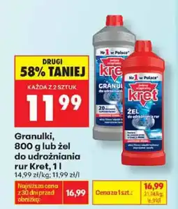 Biedronka Granulki do udrożniania rur Kret oferta