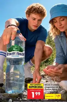 Biedronka Woda źródlana niegazowana Żywiec Zdrój 6-pak oferta